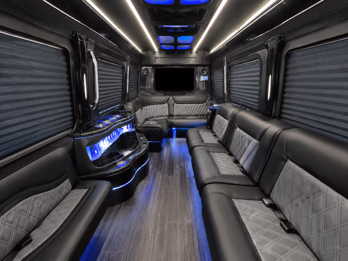 hartford 28 passenger party bus interior