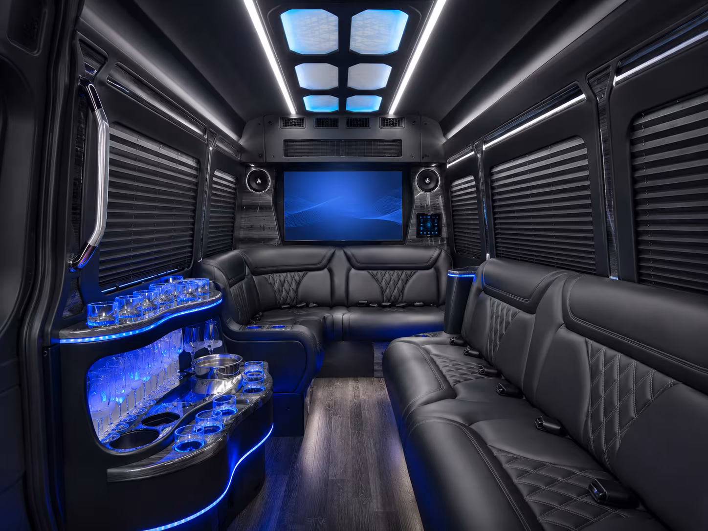 hartford 40 passenger party bus inside